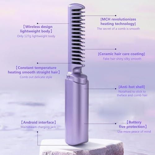 💇Rechargeable Hot Comb Hair Straightener✨