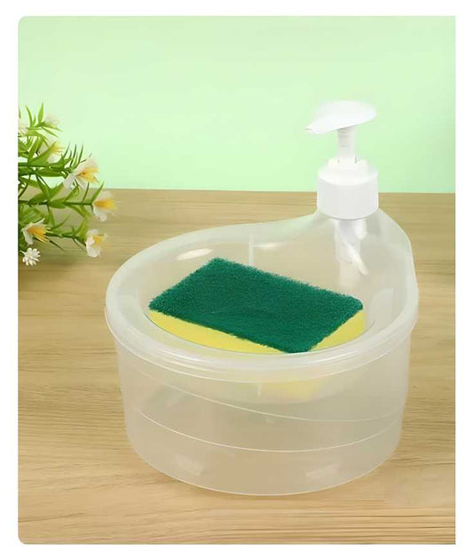 ✨Double Layer 2 in 1 Liquid soap Dispenser with Pump and Sponge🧴🧽
